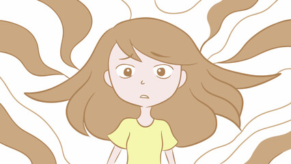 confused girl art