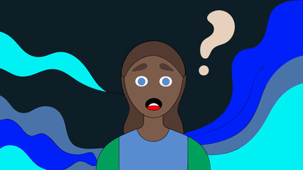 confused girl art