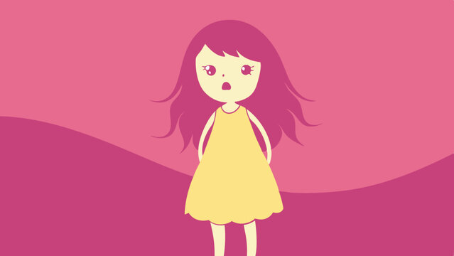 confused girl art