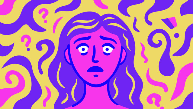 confused girl art