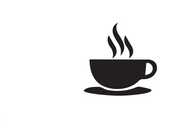 Coffee cup vector logo template. Vector coffee shop labels silhouette illustration design.