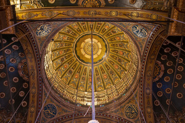 Architectural details of the great Muhammad Ali Mosque (Alabaster Mosque) in the Citadel of Cairo, Egypt