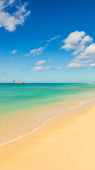 Fototapeta premium Barbados Island's Sandy Paradise Beach, Caribbean Island