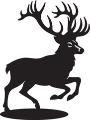 Deer silhouette vector style with white background