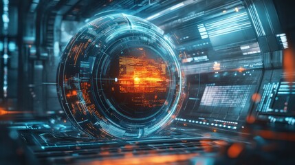 Obraz premium Futuristic Tech Sphere Interface
