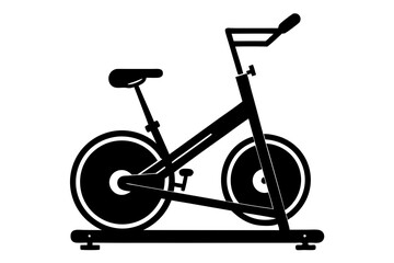 Stationary Bike Silhouette Vector Illustration | SVG Design, Cricut & Silhouette Files, Vector Clipart for T-Shirt Design