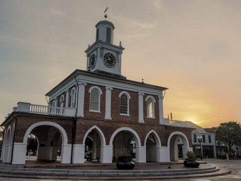 Sunrise behind the Market House in Fayetteville, North Carolina