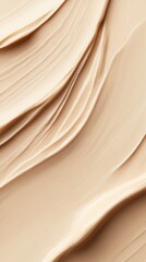 Close-up of cream texture, beige makeup foundation smear. Skincare and beauty concept