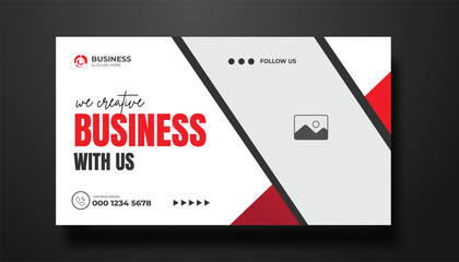 Creative business YouTube video thumbnail or social media web banner and corporate YouTube thumbnail design template	