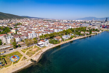 Korfez, Kocaeli, Turkey. Korfez is a town in Kocaeli province, Turkey. Aerial view with drone.