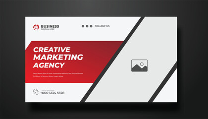 Creative business YouTube video thumbnail or social media web banner and corporate YouTube thumbnail design template	