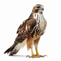 an elegant rough-legged hawk isolated on a white background