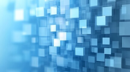 Abstract blue geometric floating squares background