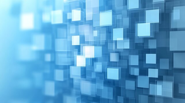 Abstract blue geometric floating squares background