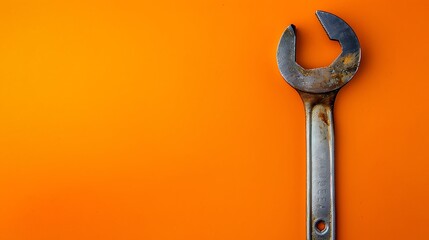 Work tool on orange background