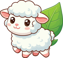 Lamb Vector cartoon art illustration with white background