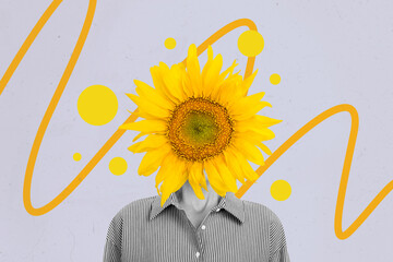 Composite trend artwork sketch image photo collage of spring season outdoor nature young lady...