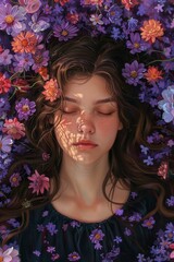 Sleeping Beauty in a Floral Embrace