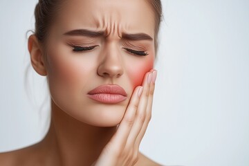 Fototapeta premium A young woman with a toothache