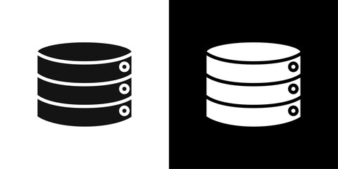 Database icon flat line symbol set.