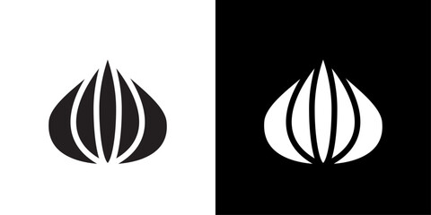 Onion icon flat line symbol set.
