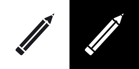 Pencil icon flat line symbol set.