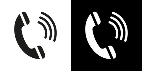 Phone call icon flat line symbol set.