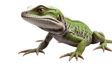 Obraz premium green lizard isolated on white background