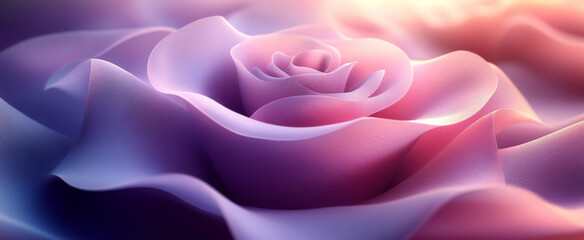 abstract purple background with a gradient, with abstract 3D shapes in the style of a rose
