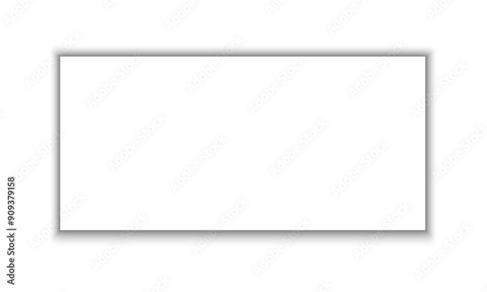 Fototapete empty rectangular paper page, poster, banner or packing box shadow effect. soft grey shape. rectangl