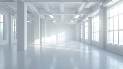 Empty White Room with Windows