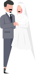 Illustration Of Muslim Wedding Couple