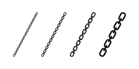 Chain vector icon set. Chains flat icons.