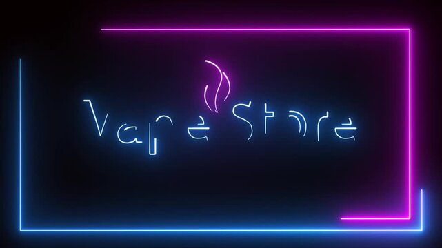 vape store signed neon light effect green screen background
