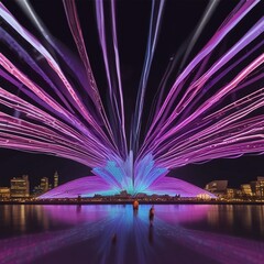 Light Projections At Vivid Sydney In Australia 8K Uhd High Quality Cinematic Style Dramatic Lighting Professional Photo