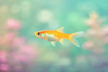 Fototapeta premium Orange Fish Swimming in Colorful Underwater Environment