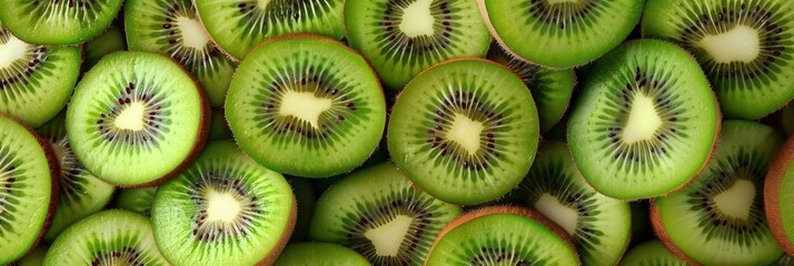 Seamless kiwi fruit cut slice  pattern background