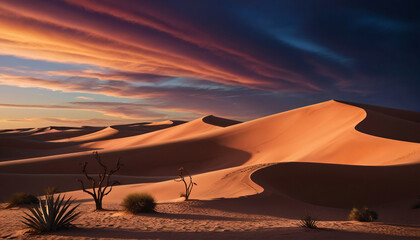 Fototapeta premium ai generated sunset photo of the desert