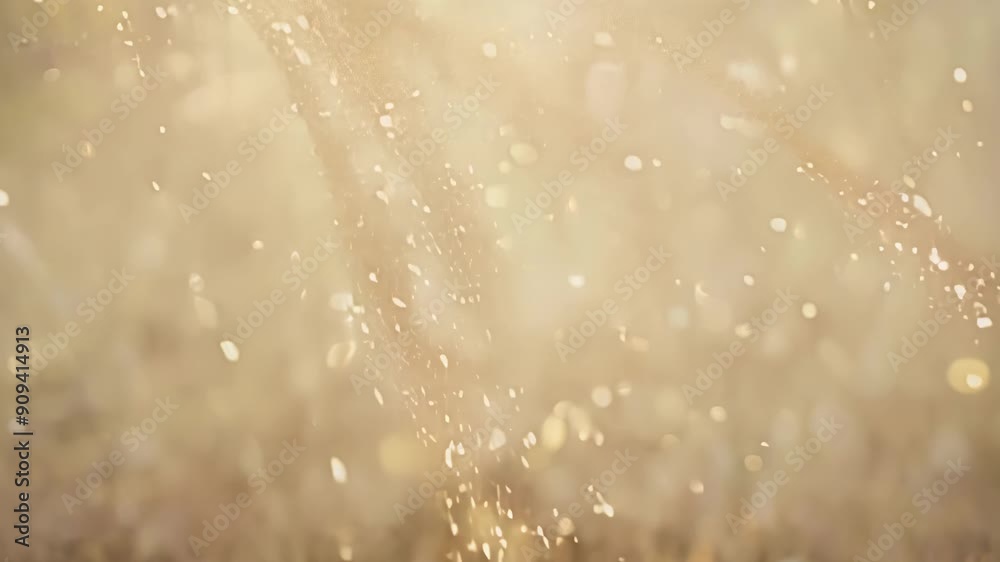 Poster golden particles glisten softly in a hazy atmosphere, creating an enchanting backdrop filled with wa
