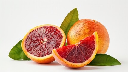 Fresh red blood orange fruit closeup view