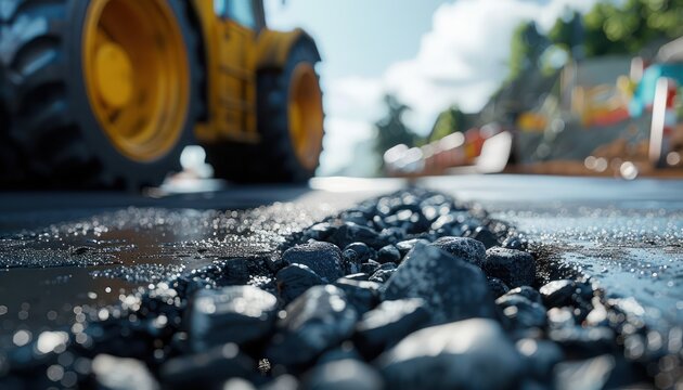 Pavement Progress A Glimpse into Infrastructure Project Advancement Witnessing the Construction of a Modern Road, a Testament to Developmental Progress The Latest in Road Construction Pavement