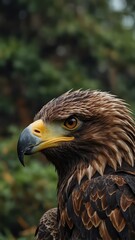 Obraz premium eagle on nature scene background with copy space backdrop portrait