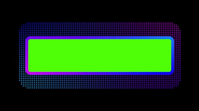 simple green screen animation with dots pattern element and four color gradient rectangle zoom in