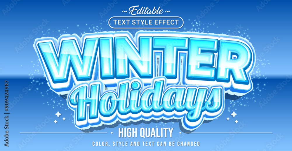 Poster editable text style effect - winter holidays text style theme.