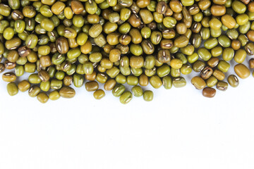 Mung Bean Seeds isolated on white background