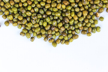 Mung Bean Seeds isolated on white background