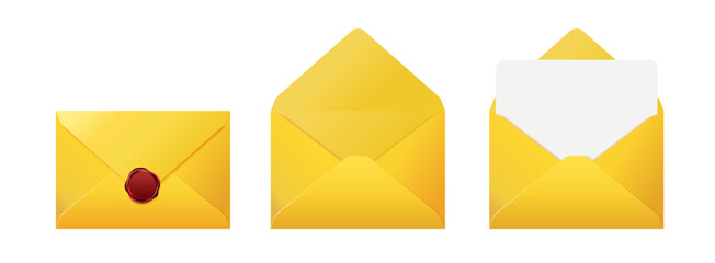 Illustration of a yellow envelope and invitation
