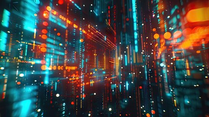 Stylized 3D model of financial growth symbols and charts with digital effects on a futuristic background with this inviting photo.