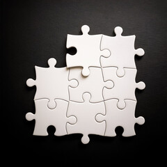 Obraz premium Puzzle that doesn't fit, white, plain, unfinished, missing, mistake, connection, combination, business, fitting, illustration, design