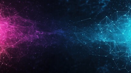 Fototapeta premium Abstract Starry Network Background with Copy Space - Digital Art for Technology and Sci-Fi Designs